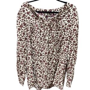 Kori America Boho Floral Peasant Blouse Top | Size L | NWT